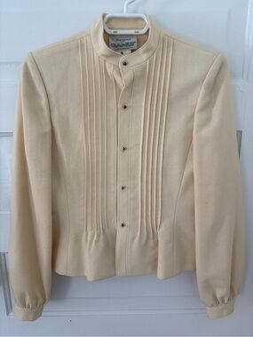 GAMUT Cream Pleated Button-Front Jacket
